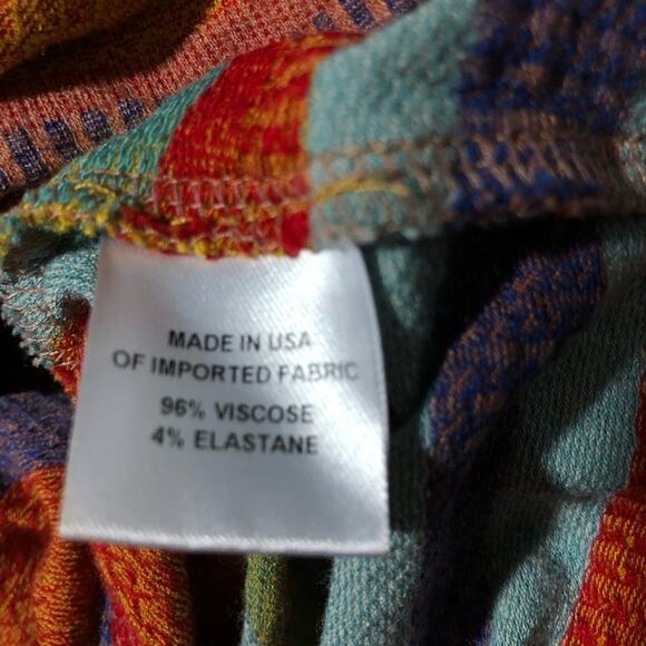 Drew striped boxy oversized dolman short sleeve tunic top womens L orange blue - Picture 4 of 11